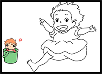 How to Draw Ponyo - Easy Step By Step Tutorial