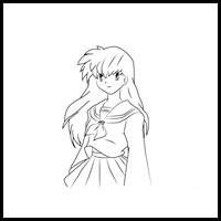 How to Draw Kagome Higurashi from Inuyasha