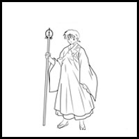 How to Draw Miroku from Inuyasha