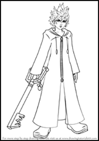How to Draw Roxas from Kingdom Hearts