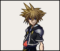 How to Draw Sora from Kingdom Hearts