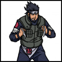 How to Draw Asuma Sarutobi, Naruto