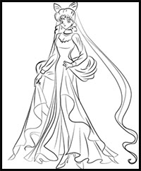 How to Draw Black Lady from Sailor Moon