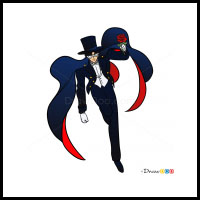 How to Draw Tuxedo Mask, Sailor Moon