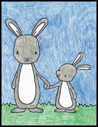 Draw a Mom and Baby Bunny