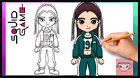How to Draw Player 196 from Squid Game | Easy Drawing Tutorial
