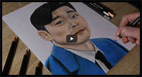 Drawing the Salesman (Gong Yoo) | Squid Game