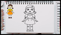 How to Draw the Squid Game Doll | Step-by-Step Process