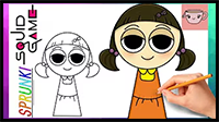 How to Draw Squid Game Doll in Sprunki Style | Easy Drawing Tutorial