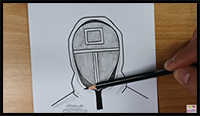 How to Draw a Squid Game Guard | Easy Step by Step Fan Art Tutorial