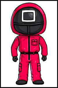 How to Draw Squid Game - Red Guard Uniform