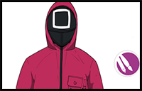 How to Draw Square Guard | Step by Step | Squid Game