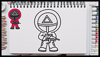 How to Draw a Triangle Guard from Squid Game | Step-by-Step Process