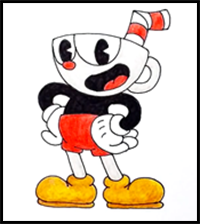 How to Draw Cuphead (Cuphead Game) Step by Step