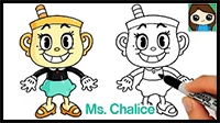 How to Draw Ms. Chalice Easy | The Cuphead Show