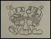 How to Draw Cuphead & Mugman (Easy Step-by-Step Tutorial!) | Travis’s Art Show