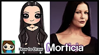 How to Draw Morticia | Netflix Wednesday Addams Family