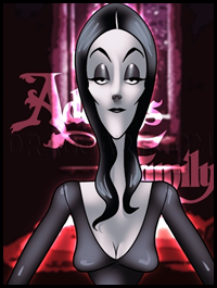 How to Draw Morticia Addams