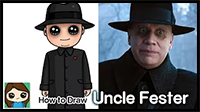 How to Draw Uncle Fester | Netflix Wednesday