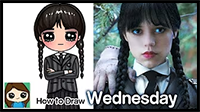 How to Draw Wednesday Addams | Nevermore School Uniform