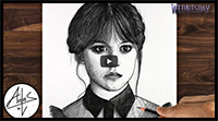 How to Draw WEDNESDAY ADDAMS | Drawing Tutorial (Step by Step)