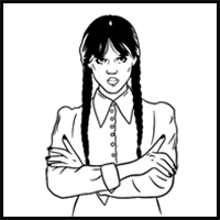 Drawing Guide: How to Draw Jenna Ortega as Wednesday Addams