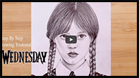 How to Draw Wednesday Addams |Drawing Tutorial (Step by Step) || Netflix Wednesday