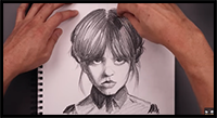 How to Draw Wednesday Addams | Sketch Tutorial