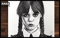 How to Draw WEDNESDAY ADDAMS | Sketch Tutorial
