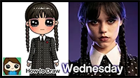 How to Draw Wednesday Addams | Netflix Wednesday