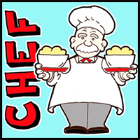 How to Draw a Cartoon Chef with Easy Steps Tutorial