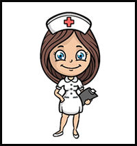 how to draw a cartoon nurse