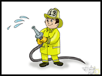 How to Draw a Firefighter