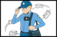 How to Draw a Postman Cartoon Simple for Beginners