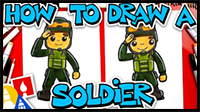 How To Draw A Soldier Saluting (Veterans Day)
