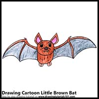 How to Draw a Cartoon Little Brown Bat