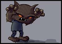 How to Draw a Cartoon Werewolf