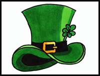 How to Draw a Leprechaun Hat Step by Step Drawing Tutorial for Kids
