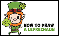 Learn How to Draw a Cute Kawaii Leprechaun for Saint Patrick's Day Simple Steps Drawing Lesson for Kids
