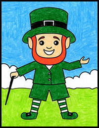 how to draw a Leprechaun