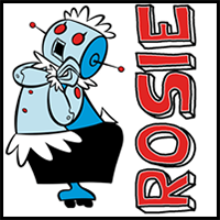 How to draw Rosie from The Jetsons with easy step by step drawing tutorial