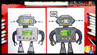 How to Draw a Robot Using Shapes