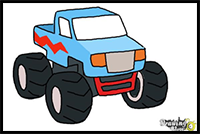 How to Draw a Monster Truck Step by Step