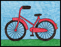 Easy How to Draw a Bike Tutorial and Bike Coloring Page