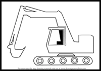 How to Draw a Cartoon Excavator