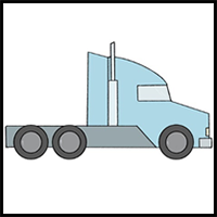 How to Draw a Semi-Truck