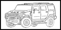 How to Draw a Hummer H2
