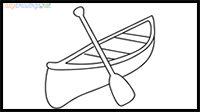 How to draw canoe step by step