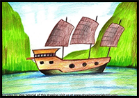 How to Draw Ship on Lake
