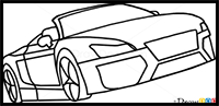 How to Draw Audi R8, Spyder, GTA